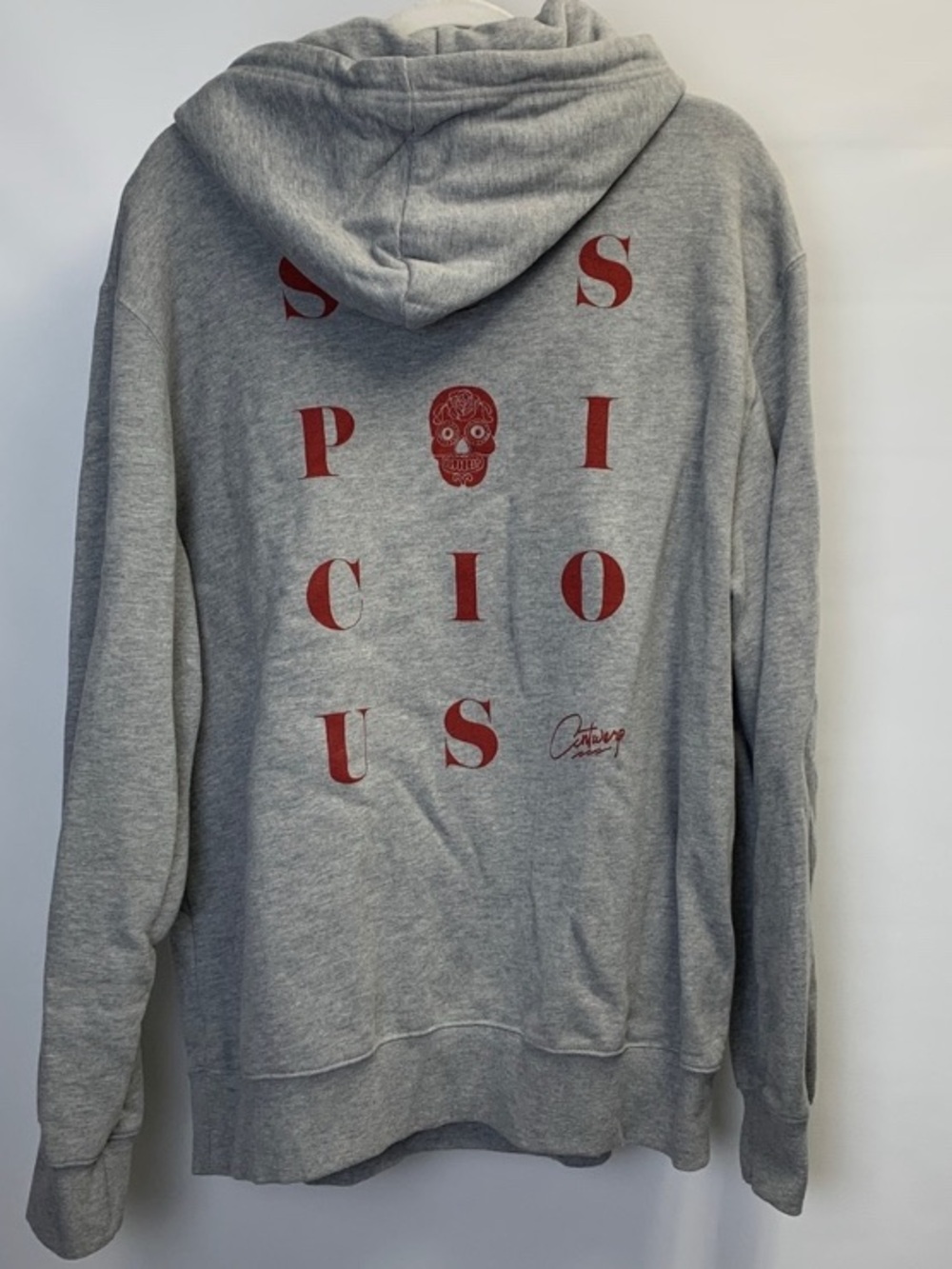 Suspicious Antwerp ‘The Playground’ Skull Hoodie Gray Size XXL